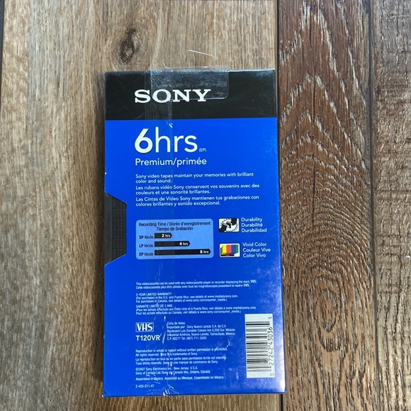 Sony T 120 VHS Video Tape Blank New in Package - Picture 3 of 8
